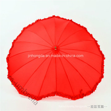 Red Heart Shape16k Straight Sun and Rain Umbrella (YSS0149-1)